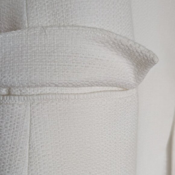 LOUBEN White 100% Cotton Coat No Collar Women's Size 4 - Picture 4 of 8